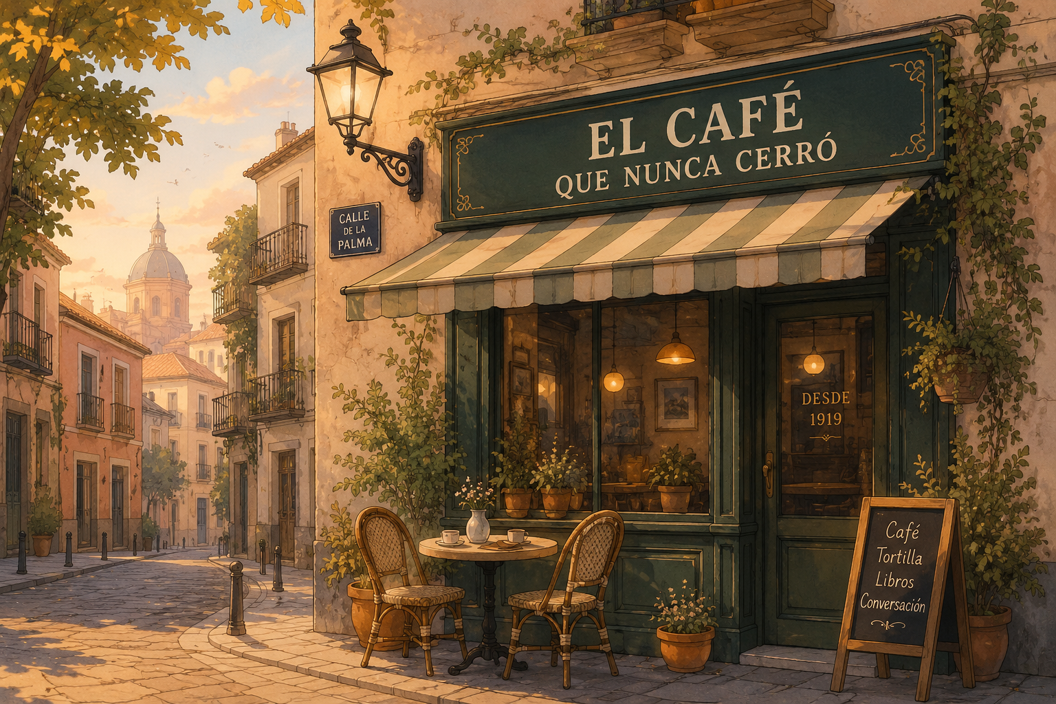 A warm café in Madrid